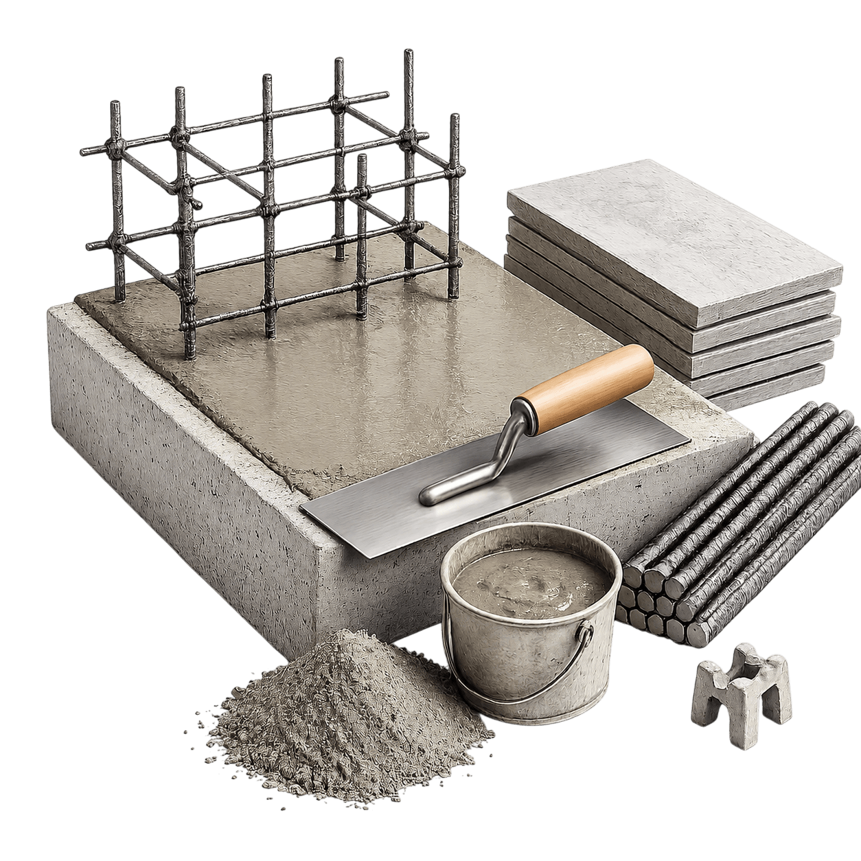 Concrete materials and reinforcement